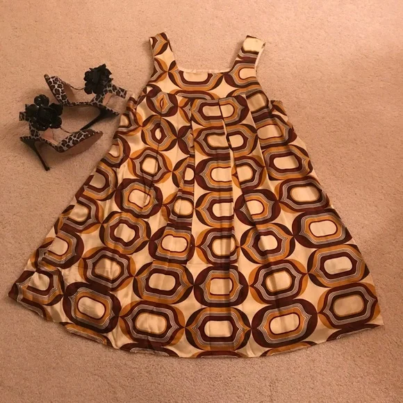 Silk Geometric Patterned Dress - Picture 1 of 5